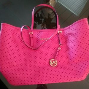 Michael Kors tote handbag hot pink